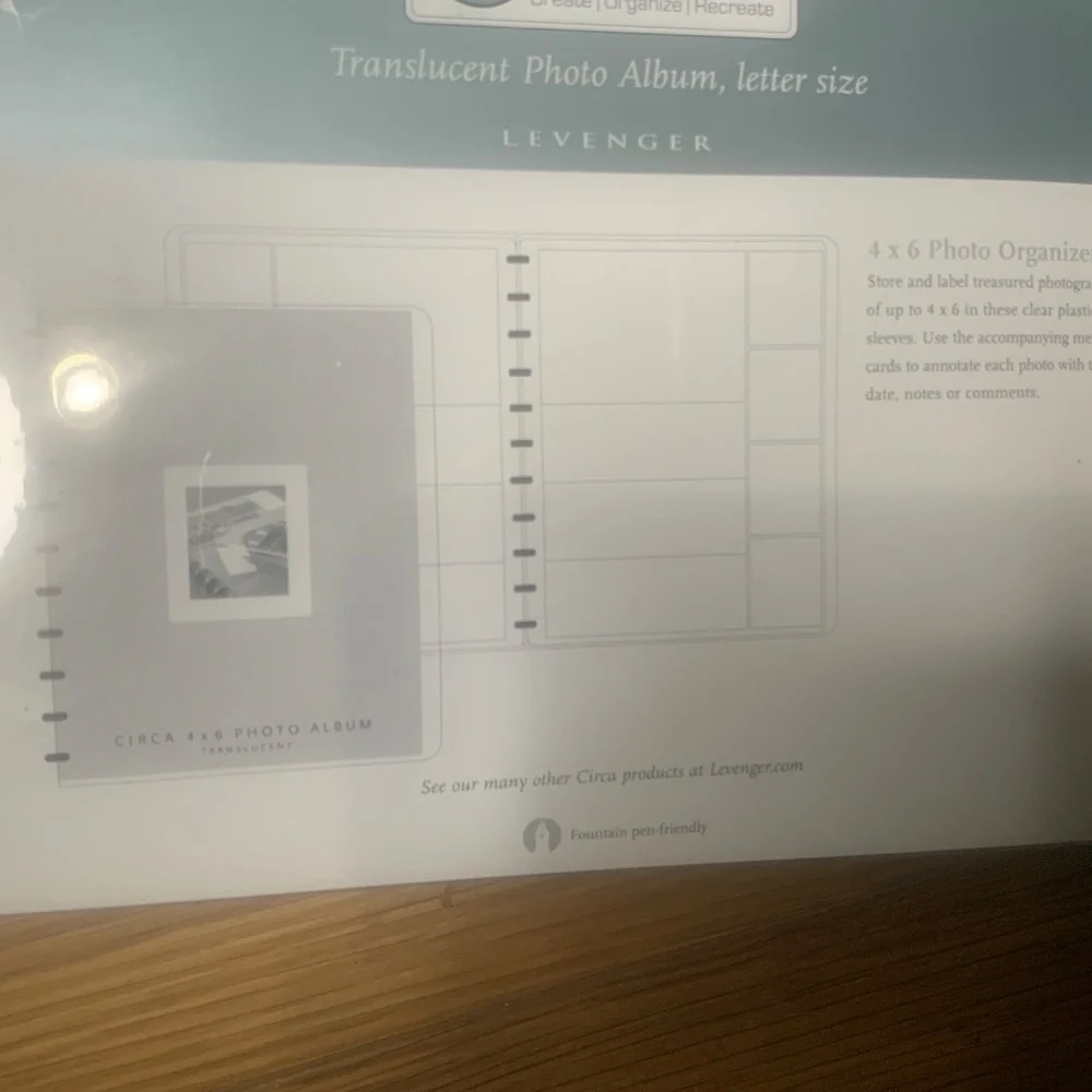 Brand New, Sealed Levenger Circa Translucent Photo Album, Letter Size